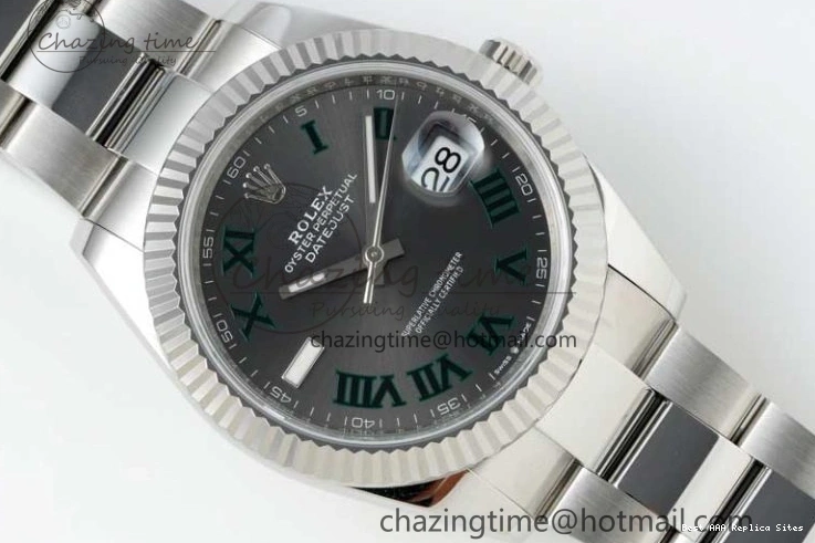 AAA Replica Watches Green 904L on 126334 Gray 41 2285 Steel Bracelet 1:1 Best Edition Dial VR NTF ZeroBulk DateJust Roman Oyster 0122